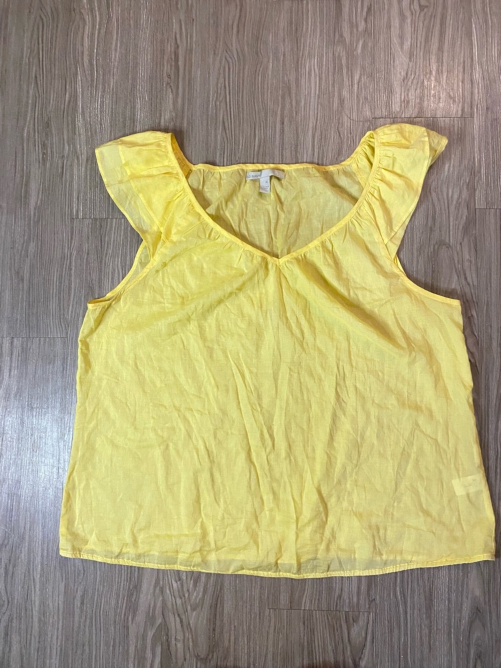 💖Old Navy Yellow Ruffle-Sleeve V-Neck Tank